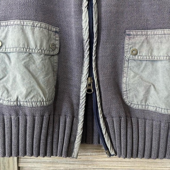 VINTAGE COLUMBIA Sporty Zip Knit Mockneck Sweater 100% Cotton in Purple Size-M/L - Picture 4 of 10